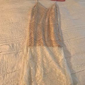 Cream lace midi dress